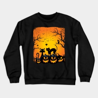 Cats of Halloween in september we wear gold Crewneck Sweatshirt